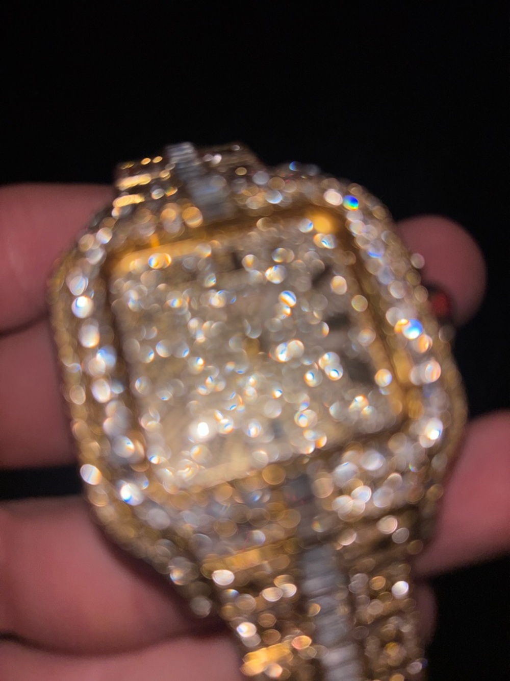 Men's Gold-Tone Diamond Accent Bracelet Watch